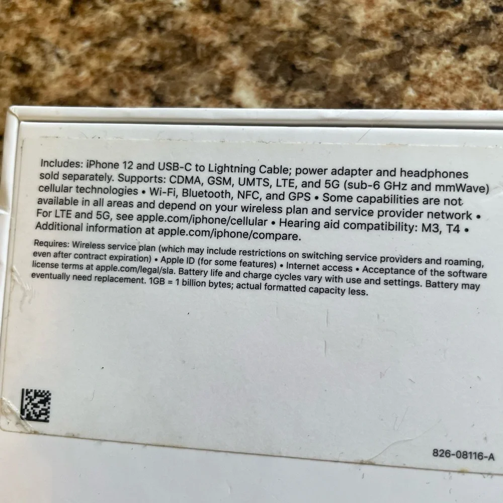 Apple‎ iPhone in Vibrant Purple empty box